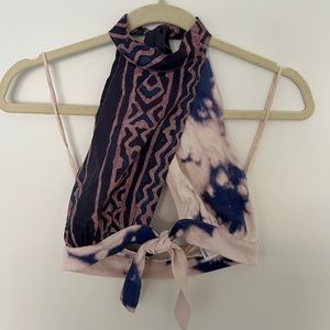 Two-Tone Tie Dye Halter Top